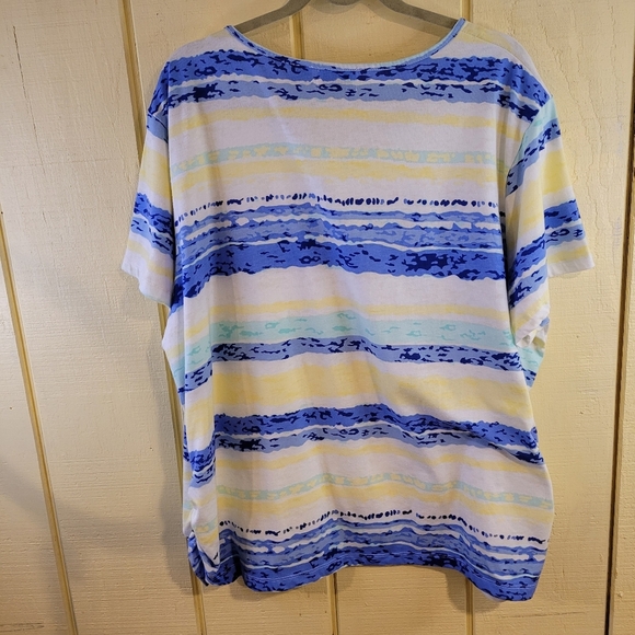 Shenanigans Woman striped short sleeve tee- 3X.           J106 - Picture 6 of 6